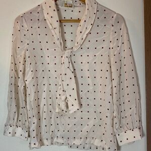 Kate Spade White Blouse with Red Squares